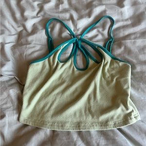 High neck cropped tank